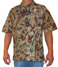 Load image into Gallery viewer, Wayang Bird and Leaf Men's Batik Shirt