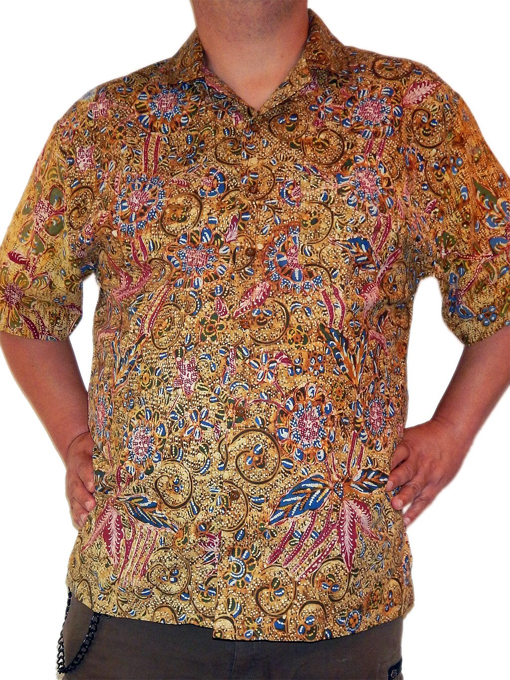 Microfloral Multicolored Men's Batik Shirt