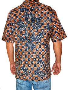 Kotak-Kotak and Oak Leaf Men's Batik Shirt