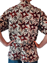 Load image into Gallery viewer, Geometric Red Star Men&#39;s Batik Shirt

