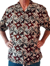 Load image into Gallery viewer, Geometric Red Star Men&#39;s Batik Shirt
